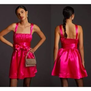 Satin Hot Pink Bow Tie Mini Dress
Maeve by Anthropologie, size US 0, UK 4